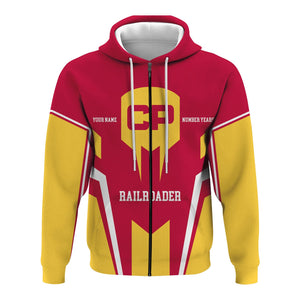 Railspirit Personalized Canadian Pacific Railroad Hoodie Custom Year Railroader Zip Up Hoodie Gift Idea For Train Lover