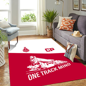 Railspirit Personalized Canadian Pacific Railroad Area Rug One Track Mind Train Rug Gift Idea For Train Lover