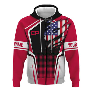 Railspirit Personalized Canadian Pacific Railroad Hoodie American Eagle Vintage Train Zip Up Hoodie