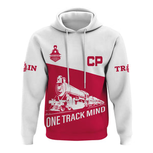 Railspirit Custom Name Canadian Pacific Railroad Hoodie One Track Mind Printed Zip Hoodie