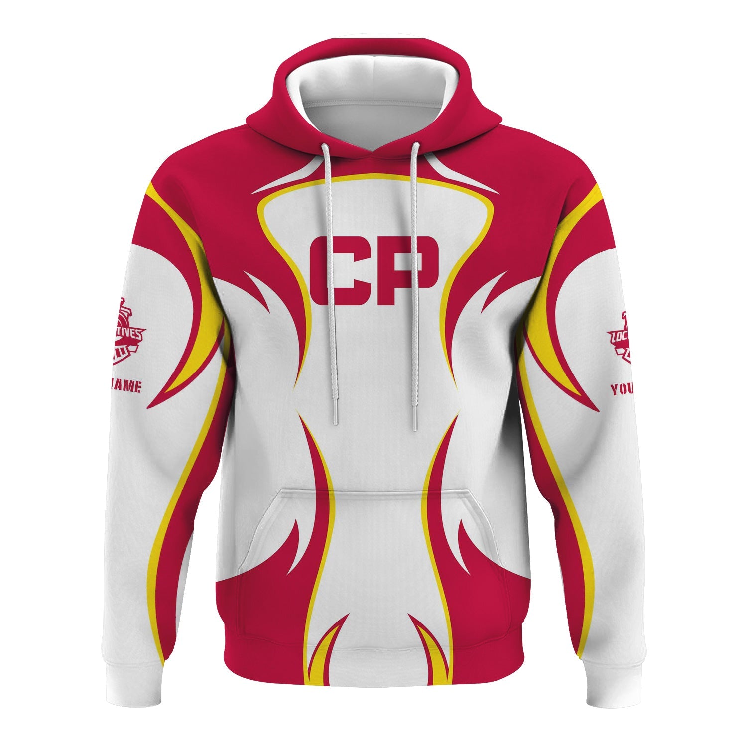 Railspirit Personalized Canadian Pacific Railroad Hoodie Distinctive Flame Style Zip Up Hoodie For Steam Engine Addict