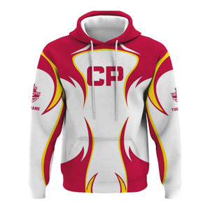 Railspirit Personalized Canadian Pacific Railroad Hoodie Distinctive Flame Style Zip Up Hoodie For Steam Engine Addict