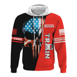 Railspirit Personalized Fleischmann And Western Railroad Hoodie Train Skull American Flag Zip Up Hoodie All Over Print