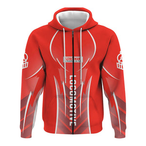 Railspirit Personalized Fleischmann And Western Railroad Hoodie Striking Line Style Train Zip Up Hoodie For Locomotive Lovers