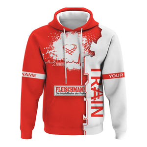 Railspirit Personalized Fleischmann And Western Railroad Hoodie Engine Heartbeat and Track Love Style Zip Up Hoodie Gift Idea For Train Lovers