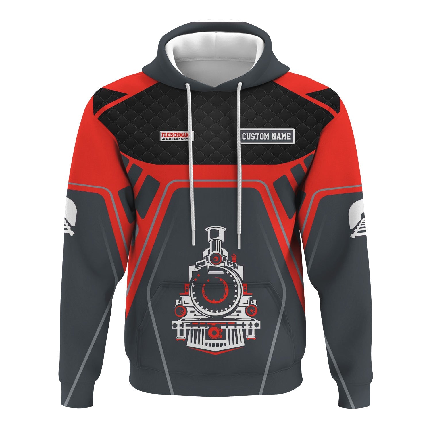 Railspirit Personalized Fleischmann And Western Railroad Hoodie Steam Locomotive Engine Graphic Train Zip Up Hoodie All Over Print