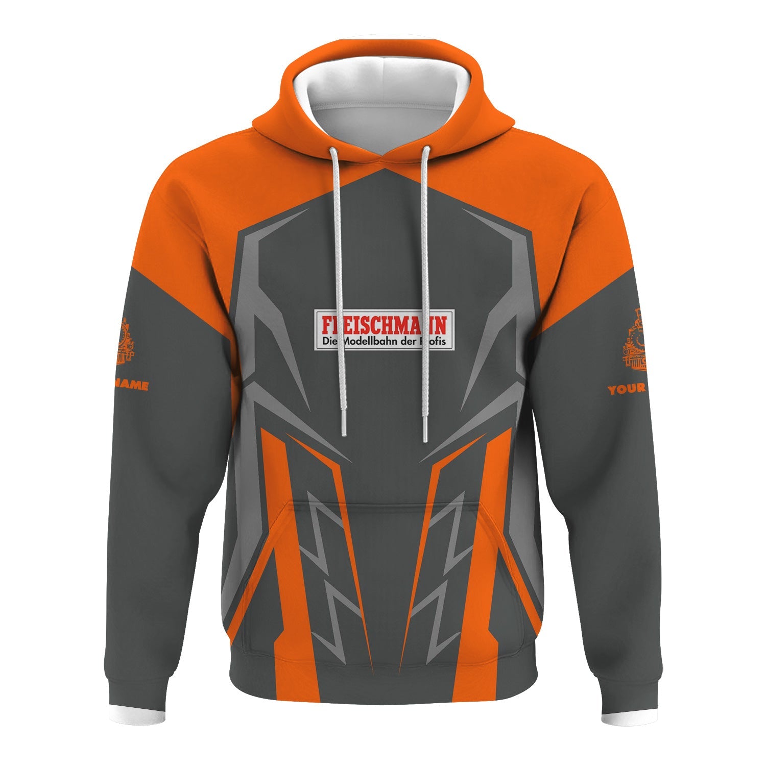 Railspirit Personalized Fleischmann And Western Railroad Hoodie Futuristic Design with Custom Job Train Zip Up Hoodie