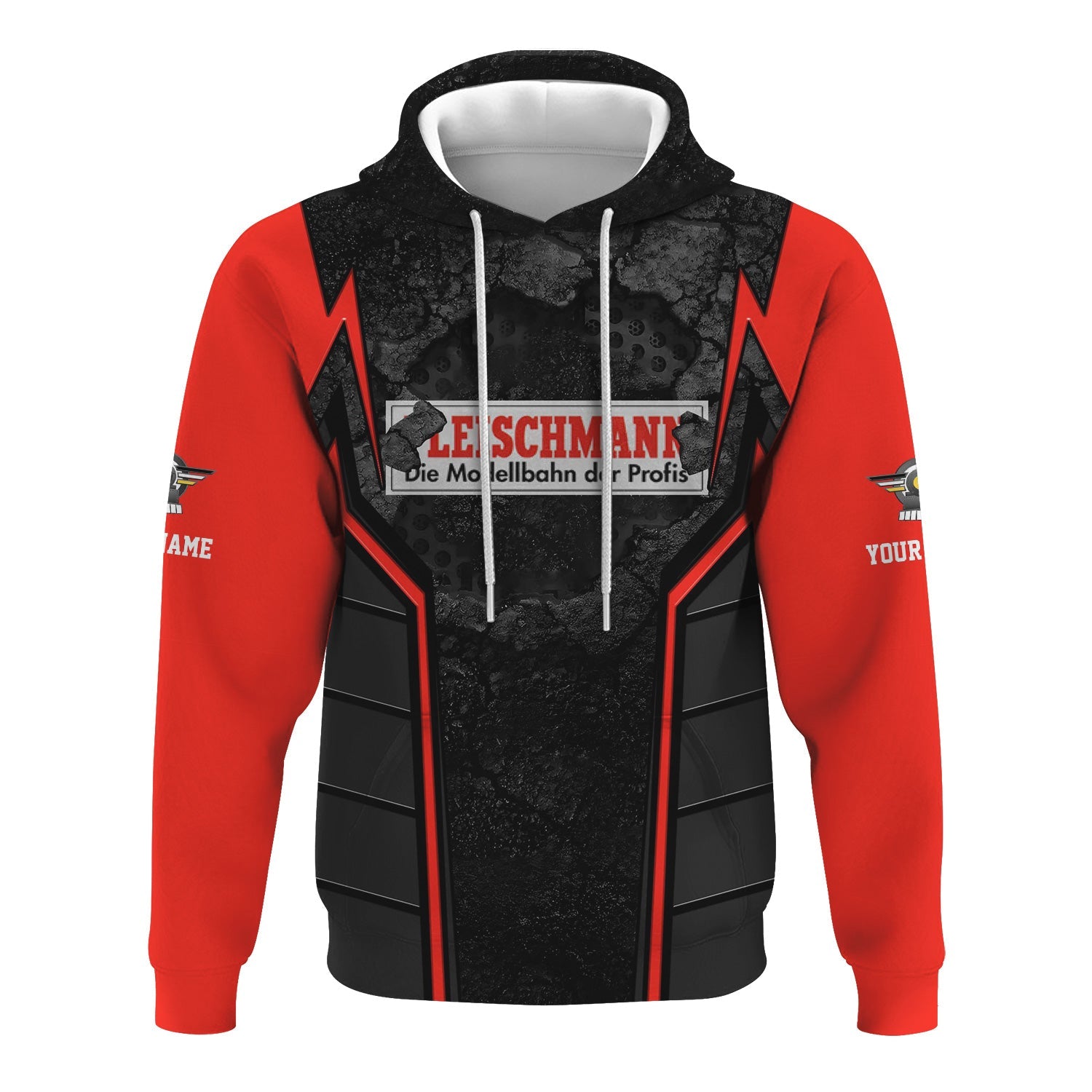 Railspirit Personalized Fleischmann And Western Railroad Hoodie Cracked Metal Design Train Zip Up Hoodie for Rail Enthusiasts