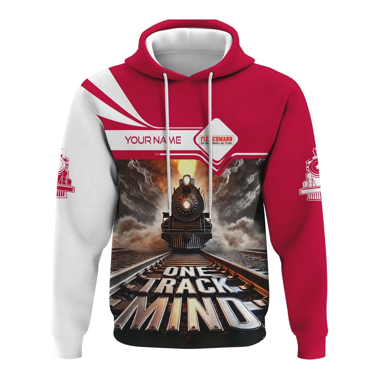 Railspirit Personalized Fleischmann And Western Railroad Hoodie One Track Mind Train Printed ZIp Up Hoodie