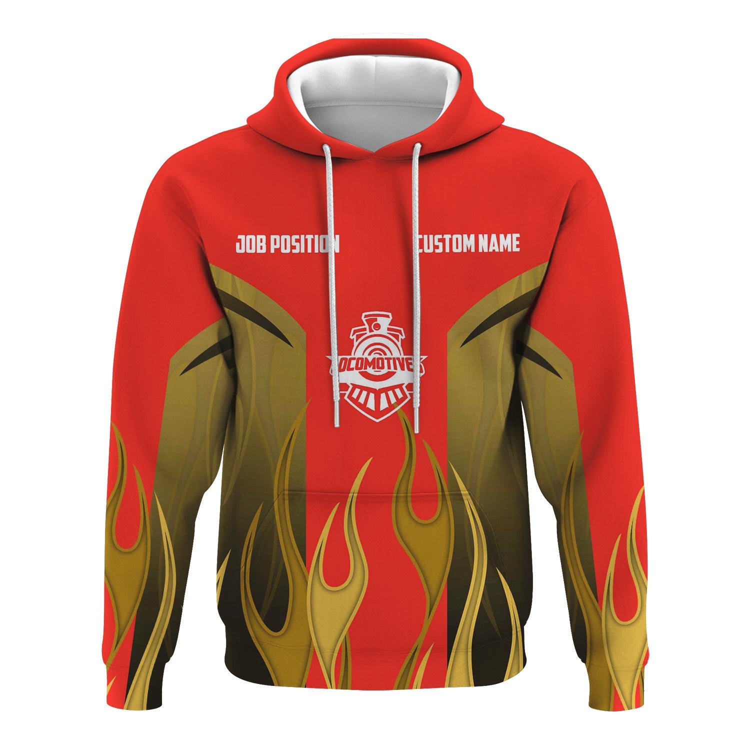 Railspirit Custom Name and Job Title Fleischmann And Western Railroad Hoodie Flame Graphic Train Zip Up Hoodie