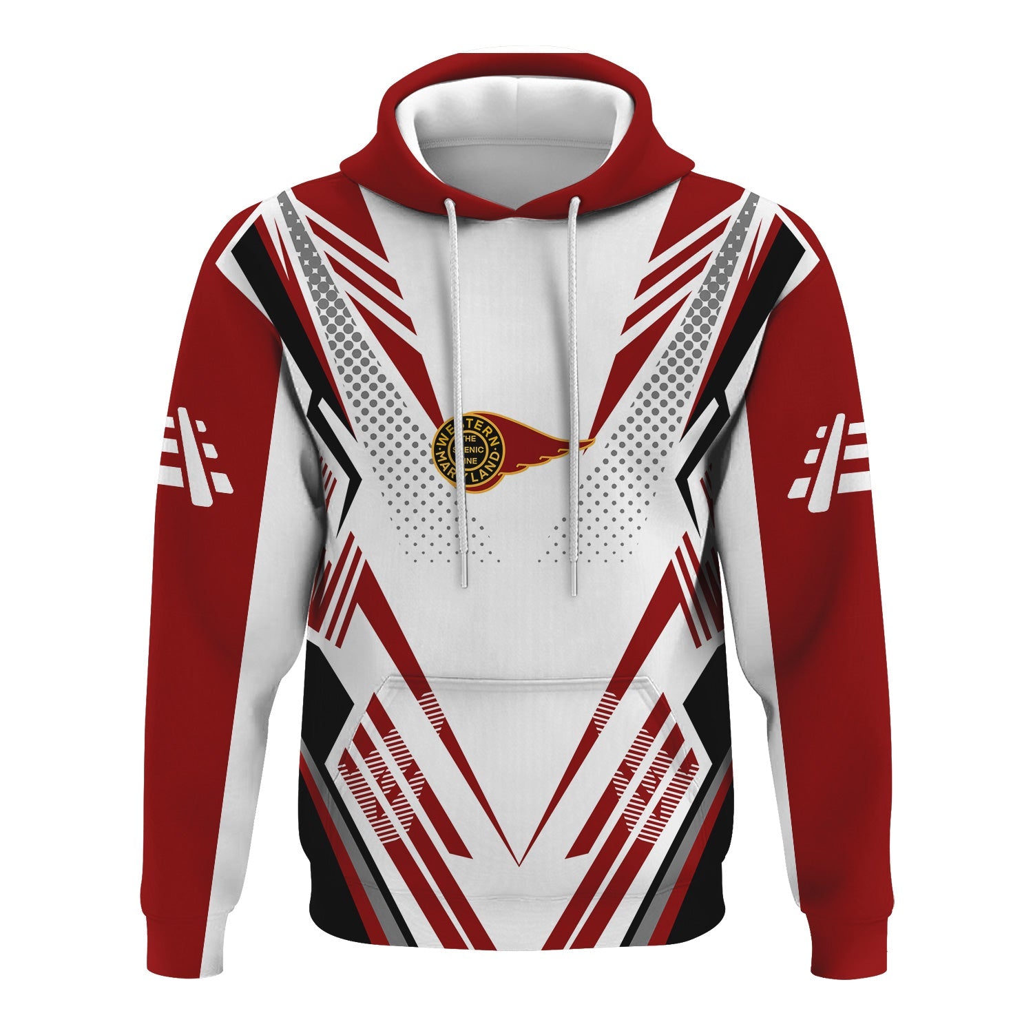 Railspirit Personalized Western Maryland Railway Hoodie Railroad Tribute Design Train Zip Up Hoodie for Train Lovers