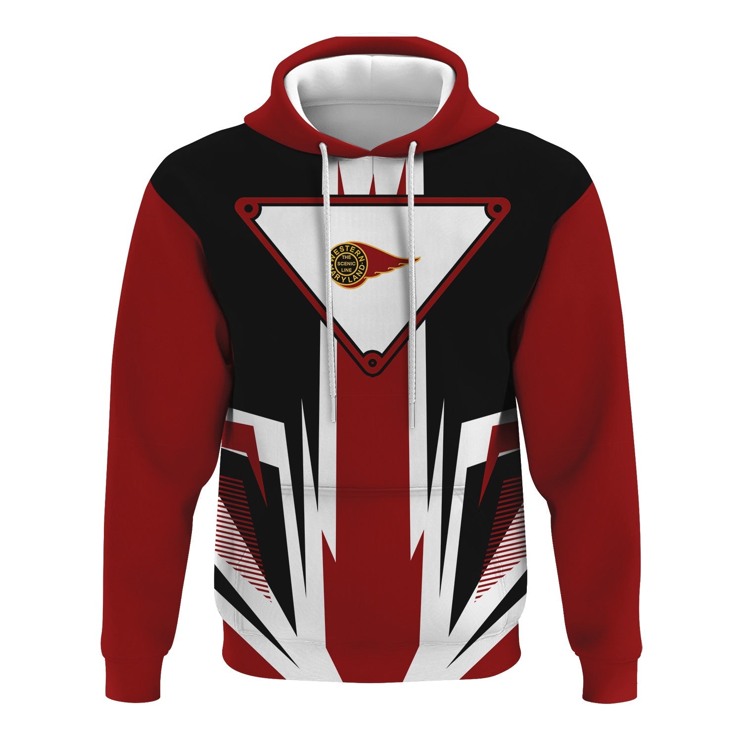 Railspirit Western Maryland Railway Hoodie Bold Graphic Style All Over Printed Zip Up Hoodie