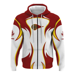 Railspirit Personalized Western Maryland Railway Hoodie Distinctive Flame Style Zip Up Hoodie For Steam Engine Addict