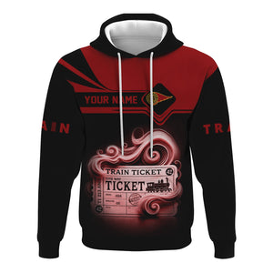 Railspirit Custom Name Western Maryland Railway Hoodie American Train Ticket Printed Zip Hoodie