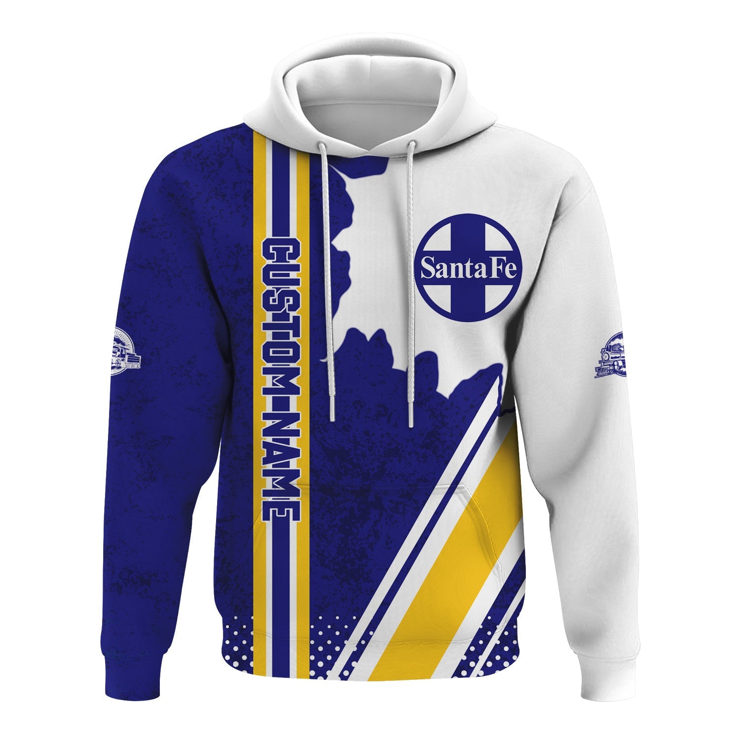 Railspirit Personalized Santa Fe Railway Hoodie Atchison, Topeka and Santa Fe Railway All Over Printed Unisex Zip Up Hoodie