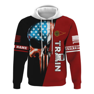 Railspirit Personalized Western Maryland Railway Hoodie Train Skull American Flag Zip Up Hoodie All Over Print