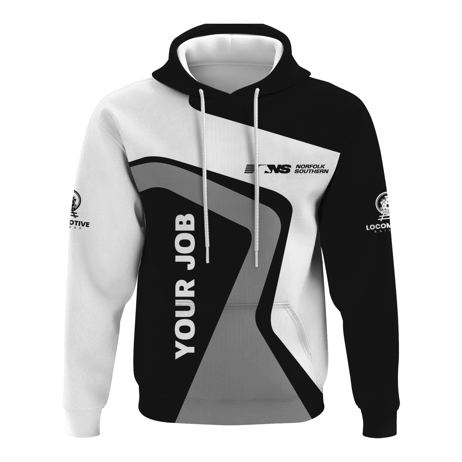 Railspirit Personalized Norfolk Southern Railway Hoodie Unique Design with Custom Job Position Train Zip Up Hoodie