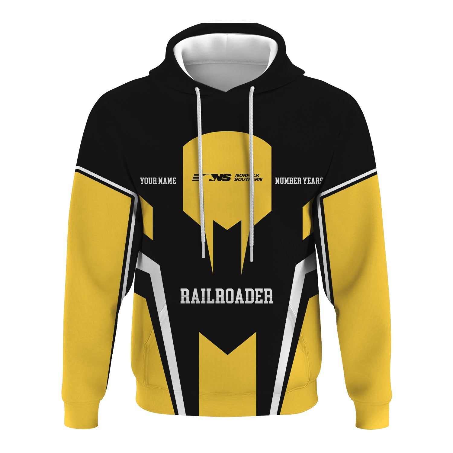 Railspirit Personalized Norfolk Southern Railway Hoodie Custom Year Railroader Zip Up Hoodie Gift Idea For Train Lover