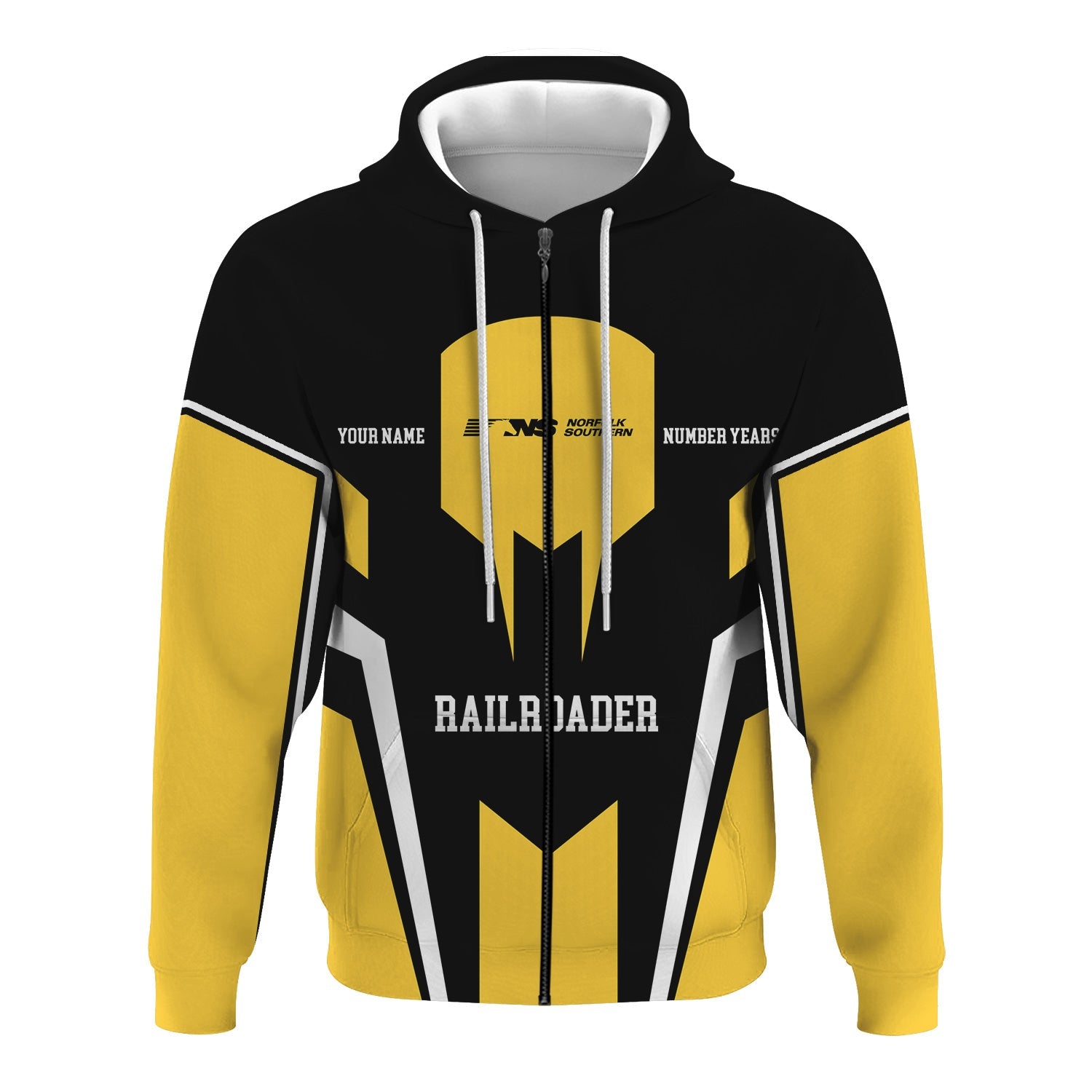Railspirit Personalized Norfolk Southern Railway Hoodie Custom Year Railroader Zip Up Hoodie Gift Idea For Train Lover