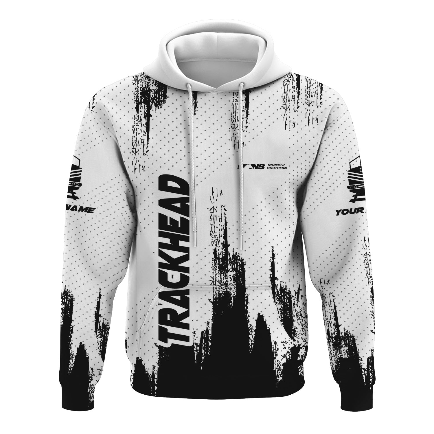 Railspirit Personalized Norfolk Southern Railway Hoodie Paint Impact Design Train Zip Up Hoodie for Trackhead