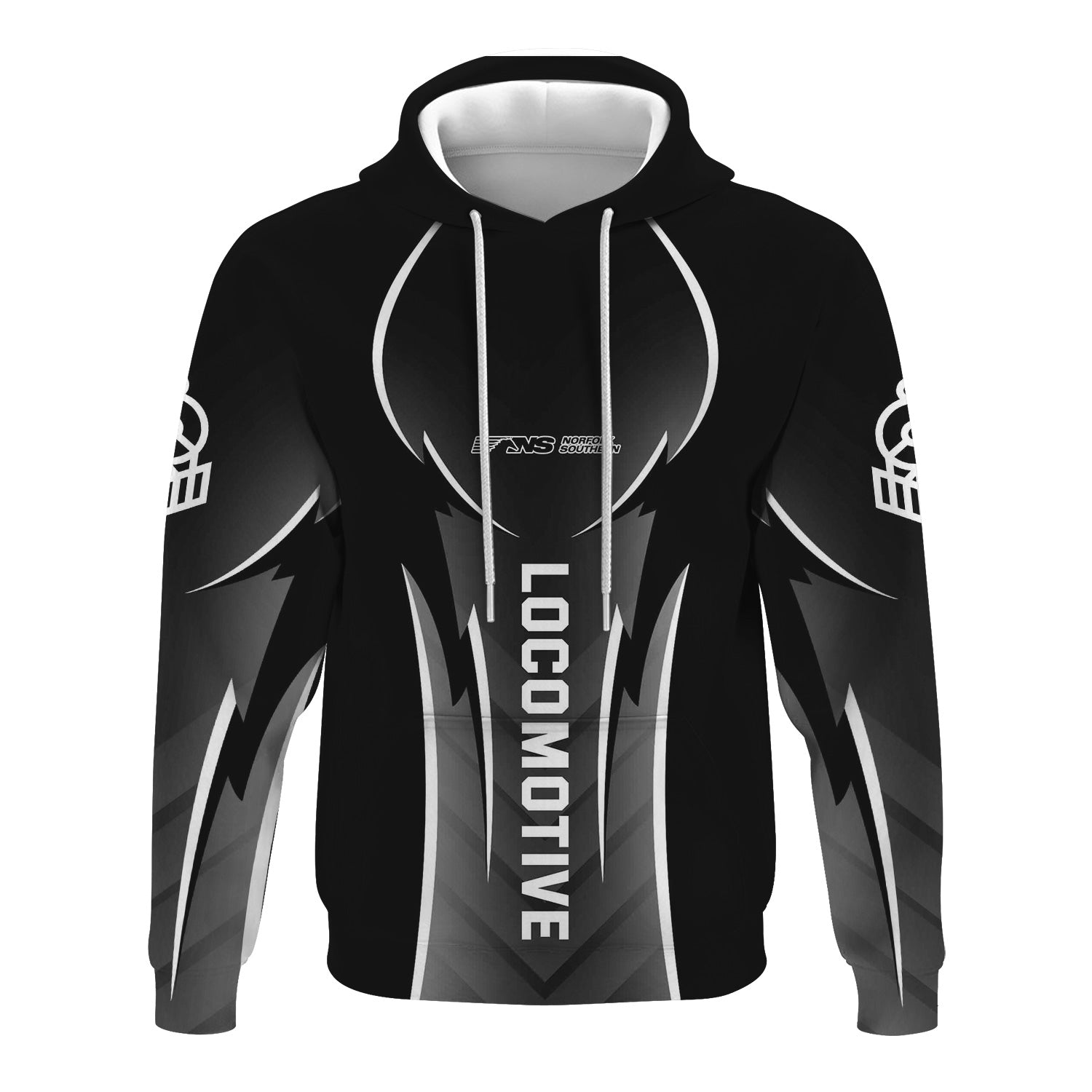 Railspirit Personalized Norfolk Southern Railway Hoodie Striking Line Style Train Zip Up Hoodie For Locomotive Lovers