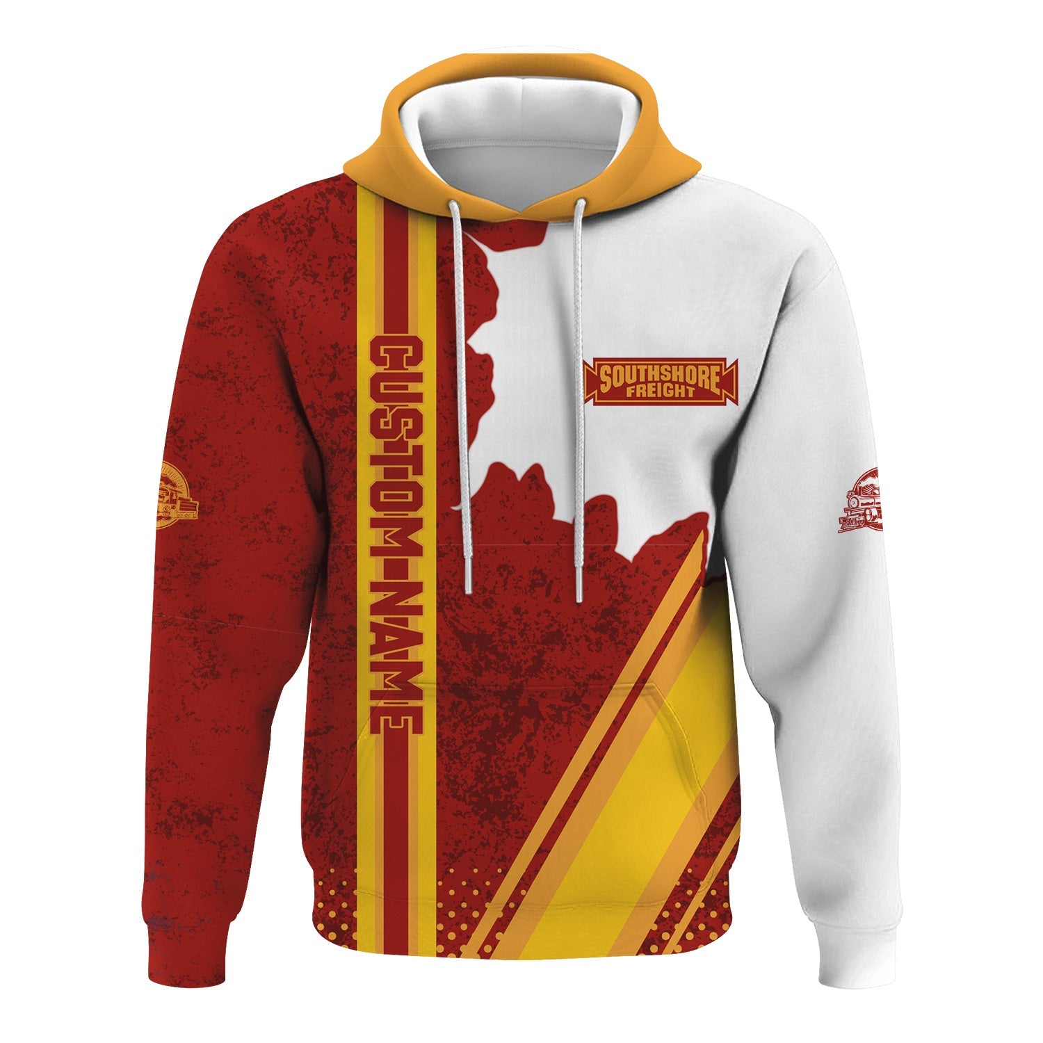 Railspirit Personalized Chicago South Shore and South Bend Railroad Hoodie All Over Printed Unisex Zip Up Hoodie