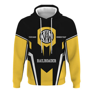 Railspirit Personalized Norfolk and Western Railway Hoodie Custom Year Railroader N&W Zip Up Hoodie Gift Idea For Train Lover