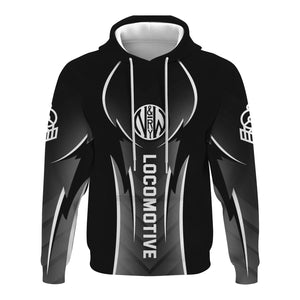 Railspirit Personalized Norfolk and Western Railway Hoodie Striking Line Style N&W Train Zip Up Hoodie For Locomotive Lovers