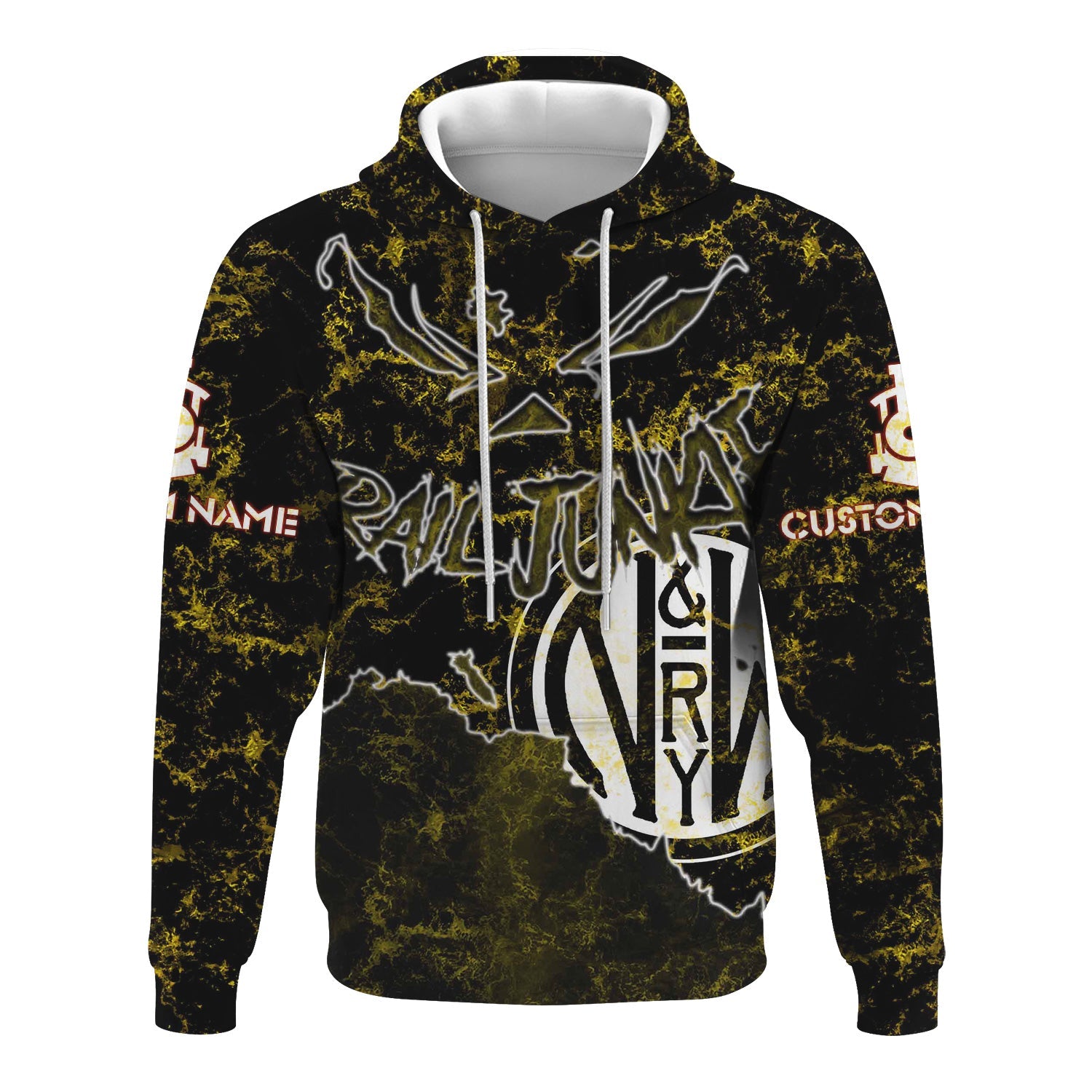 Railspirit Personalized Norfolk and Western Railway Hoodie Torn Graphic Style N&W Train Zip Up Hoodie For Rail Junkie
