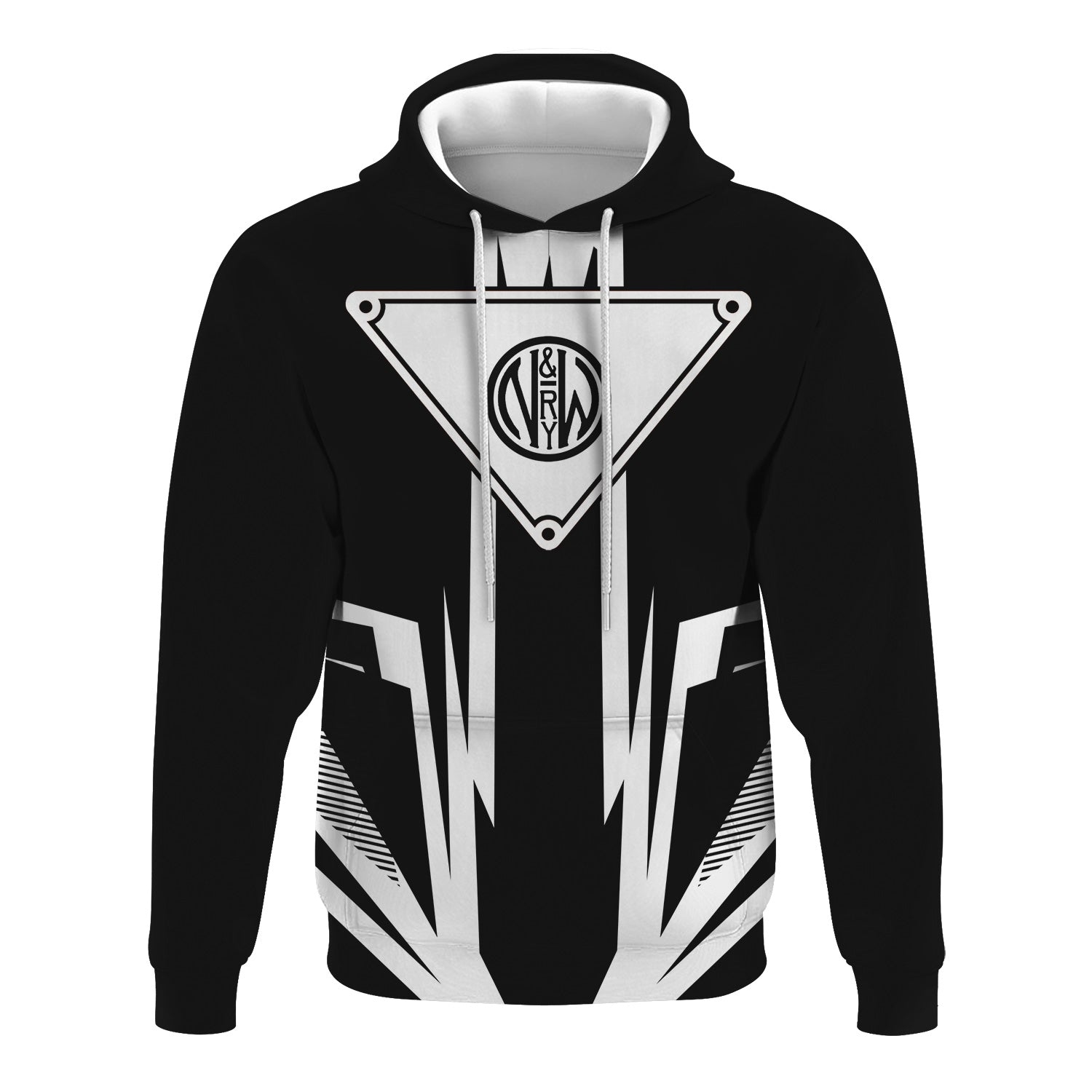 Railspirit Norfolk and Western Railway Hoodie Bold Graphic Style N&W All Over Printed Zip Up Hoodie