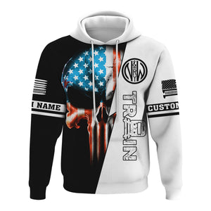 Railspirit Personalized Norfolk and Western Railway Hoodie Train Skull American Flag N&W Zip Up Hoodie All Over Print