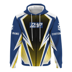 Railspirit Personalized Duluth, Winnipeg and Pacific Railway Hoodie Lightning Graphic Style Zip Up Hoodie Gift Idea For Train Lover