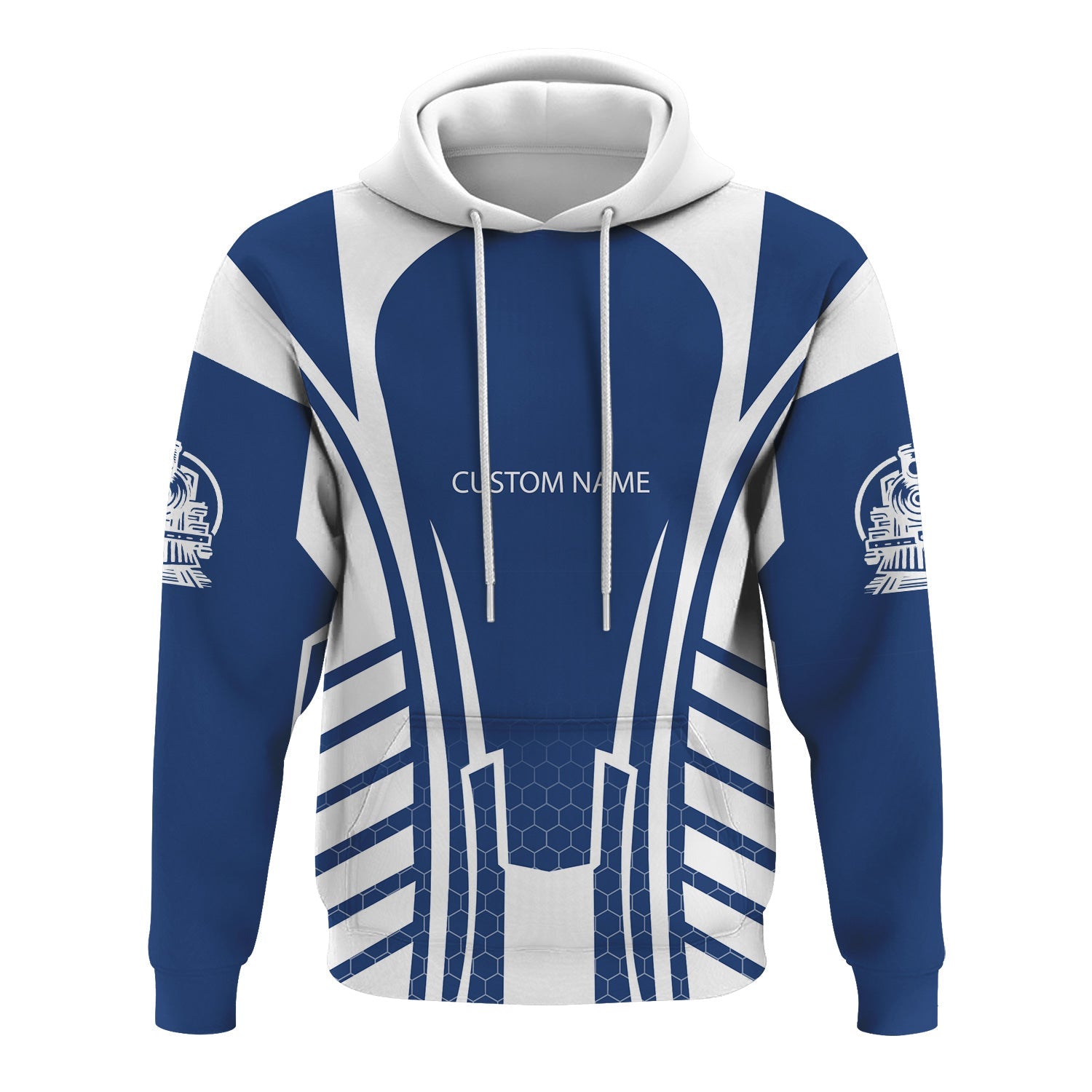 Railspirit Personalized Duluth, Winnipeg and Pacific Railway Hoodie Striped Railroad Style Train Zip Up Hoodie All Over Print