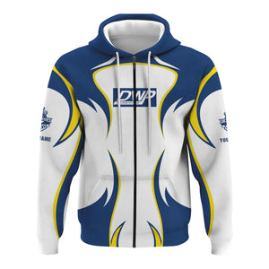 Railspirit Personalized Duluth, Winnipeg and Pacific Railway Hoodie Distinctive Flame Style Zip Up Hoodie For Steam Engine Addict