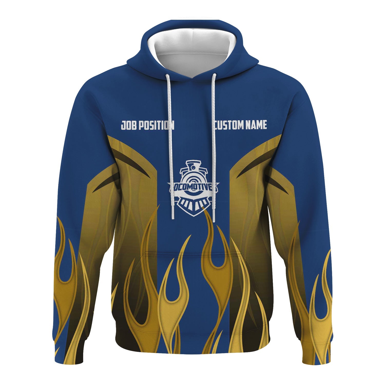 Railspirit Custom Name and Job Title Duluth, Winnipeg and Pacific Railway Hoodie Flame Graphic Train Zip Up Hoodie