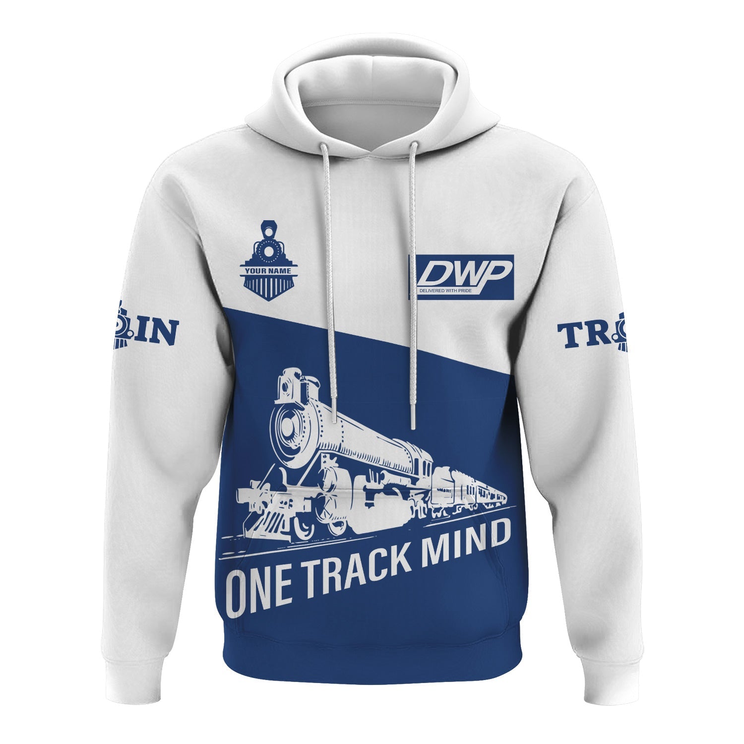 Railspirit Custom Name Duluth, Winnipeg and Pacific Railway Hoodie One Track Mind Printed Zip Hoodie