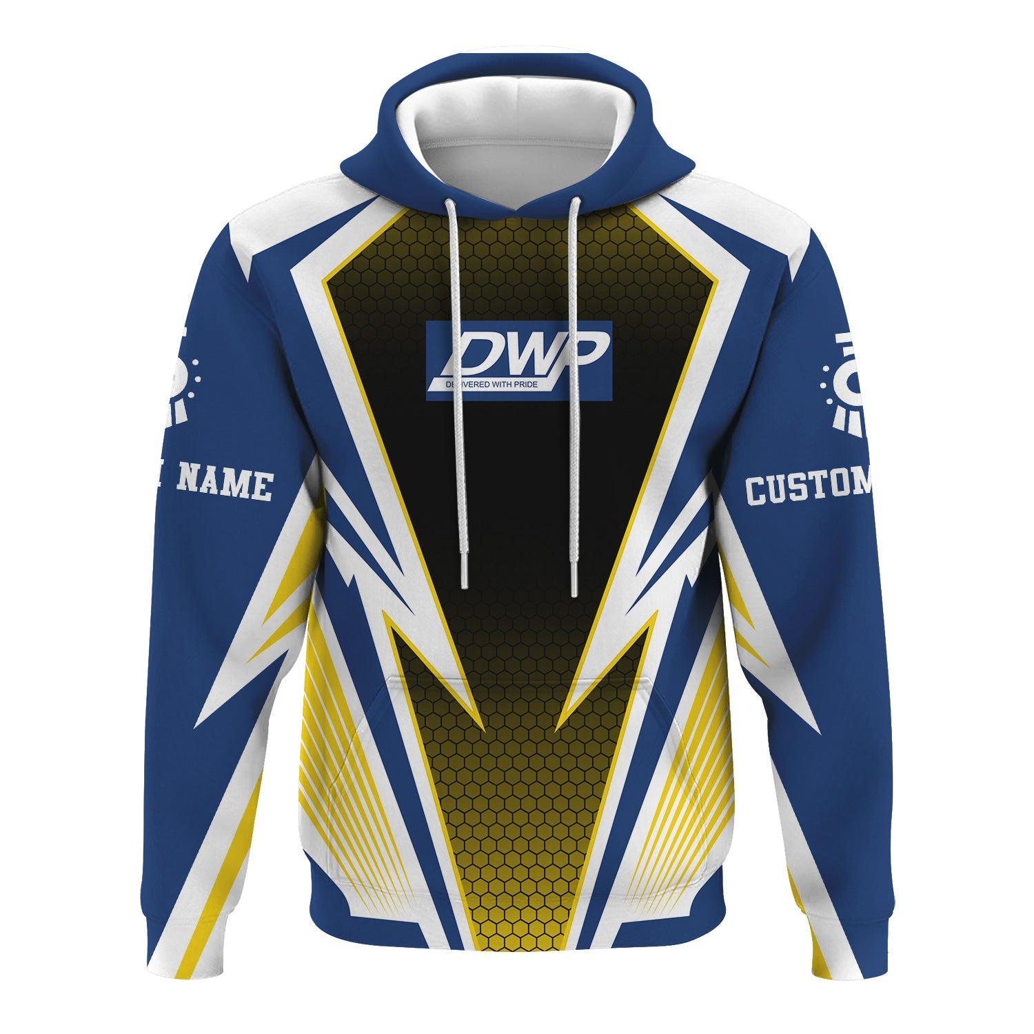 Railspirit Personalized Duluth, Winnipeg and Pacific Railway Hoodie Lightning Graphic Style Zip Up Hoodie Gift Idea For Train Lover