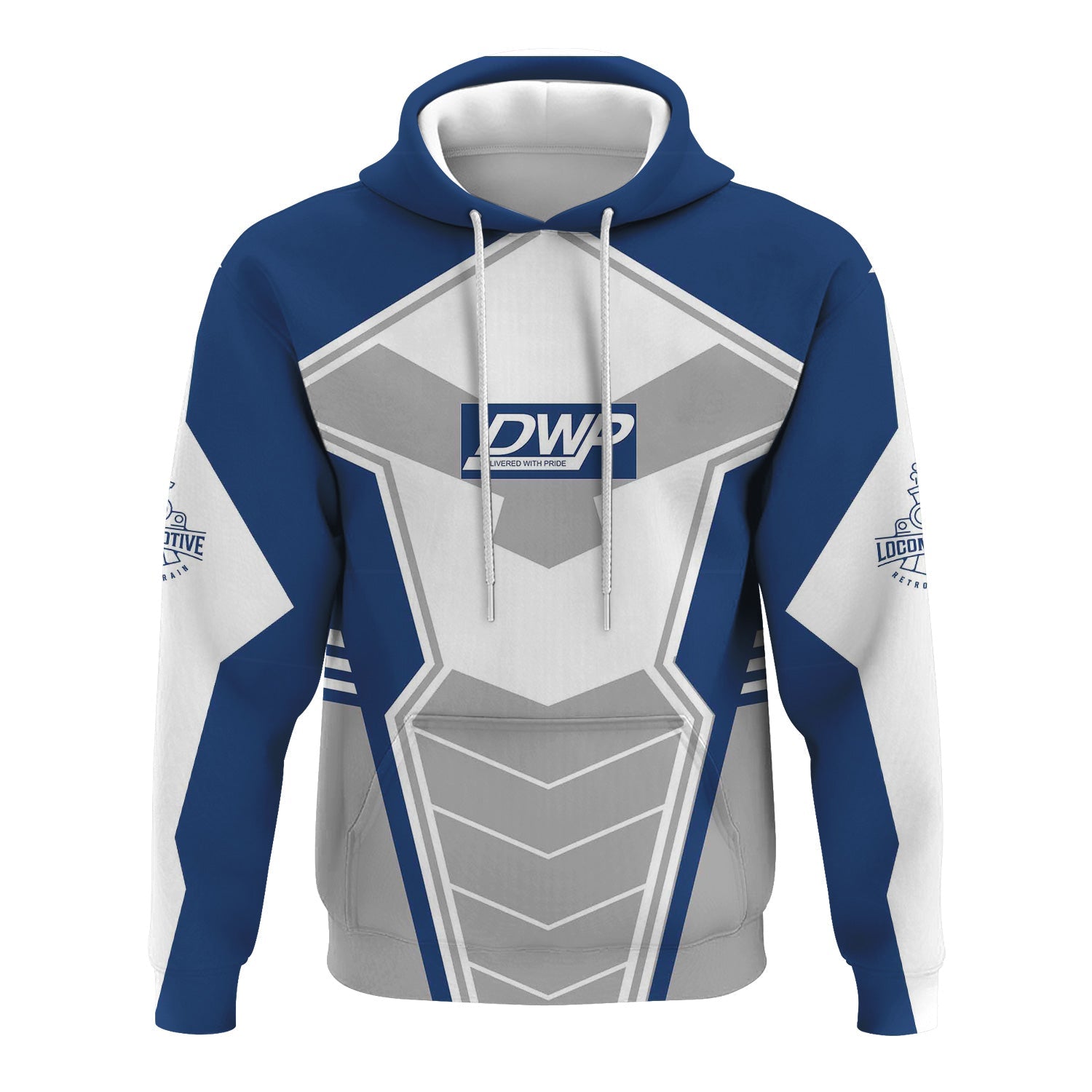 Railspirit Personalized Duluth, Winnipeg and Pacific Railway Hoodie Engine-Inspired Style Train Zip Up Hoodie for Railroad Fanatic