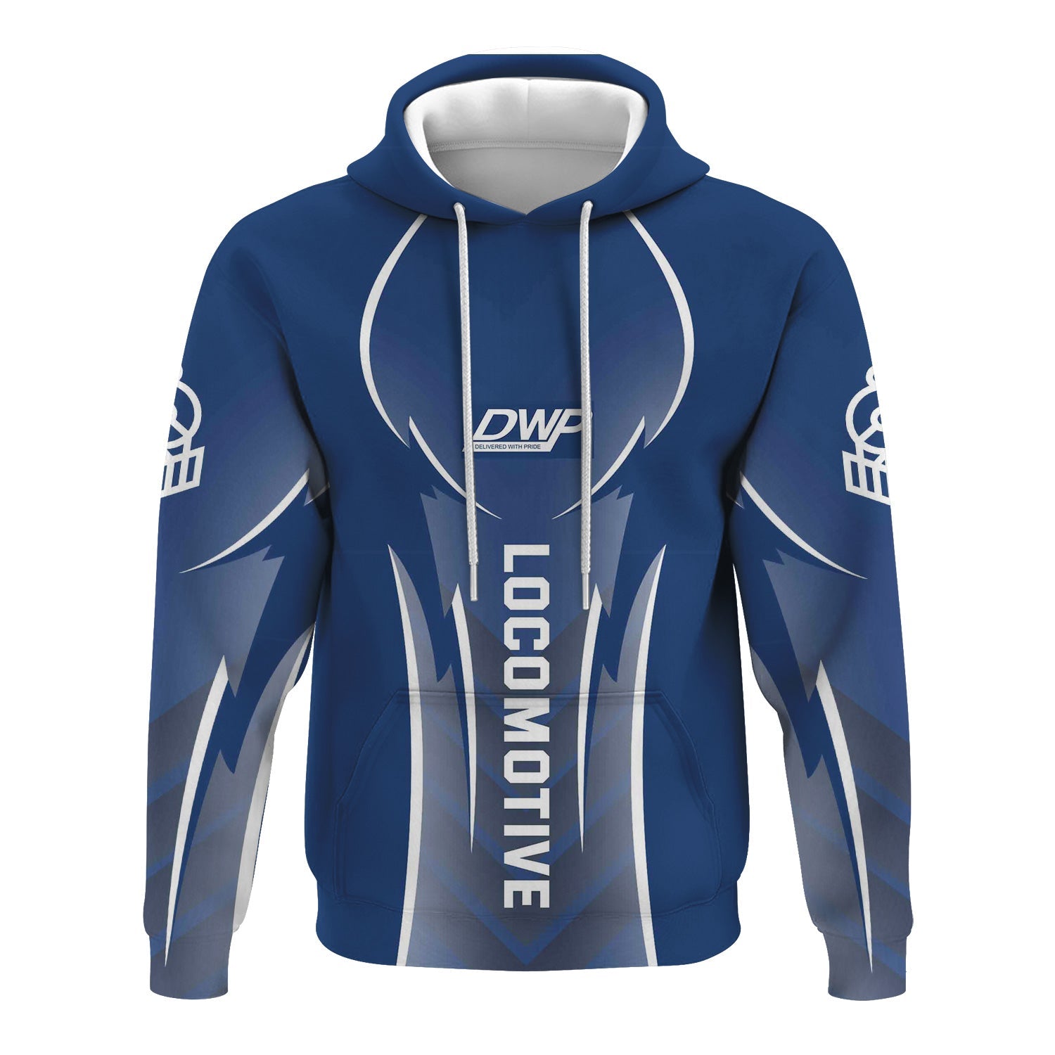 Railspirit Personalized Duluth, Winnipeg and Pacific Railway Hoodie Striking Line Style Train Zip Up Hoodie For Locomotive Lovers