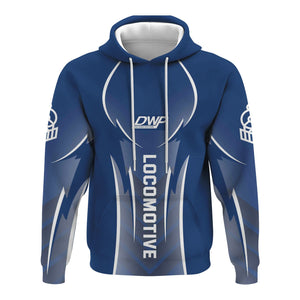 Railspirit Personalized Duluth, Winnipeg and Pacific Railway Hoodie Striking Line Style Train Zip Up Hoodie For Locomotive Lovers