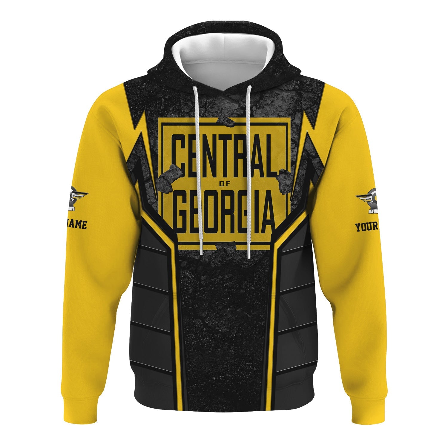 Railspirit Personalized Central of Georgia Railway Hoodie Cracked Metal Design Train Zip Up Hoodie for Rail Enthusiasts