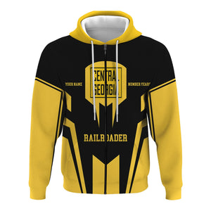 Railspirit Personalized Central of Georgia Railway Hoodie Custom Year Railroader Zip Up Hoodie Gift Idea For Train Lover