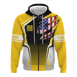 Railspirit Personalized Central of Georgia Railway Hoodie American Eagle Vintage Train Zip Up Hoodie