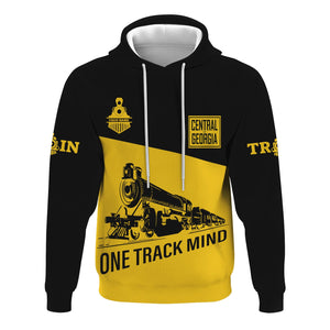 Railspirit Custom Name Central of Georgia Railway Hoodie One Track Mind Printed Zip Hoodie