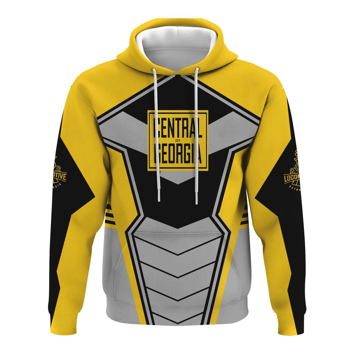 Railspirit Personalized Central of Georgia Railway Hoodie Engine-Inspired Style Train Zip Up Hoodie for Railroad Fanatic