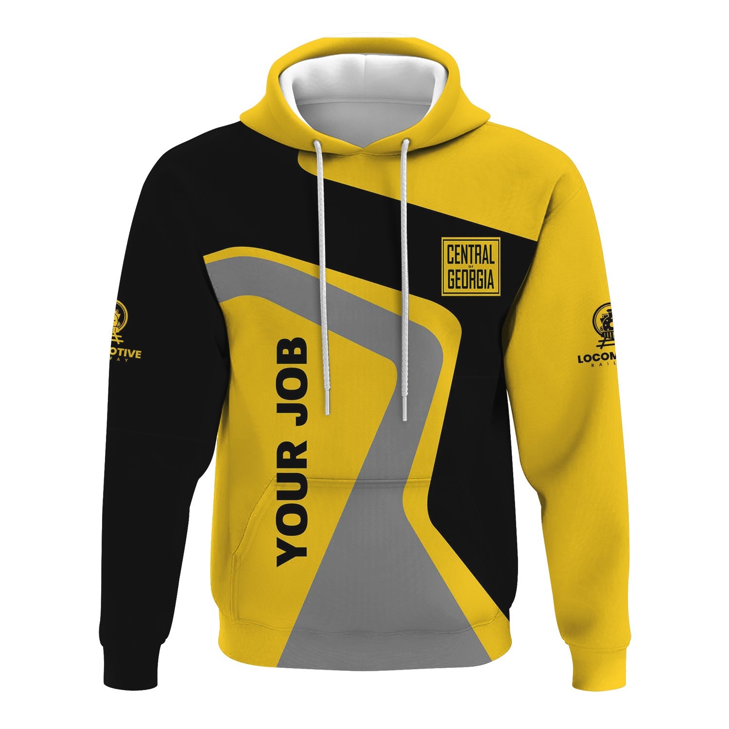 Railspirit Personalized Central of Georgia Railway Hoodie Unique Design with Custom Job Position Train Zip Up Hoodie