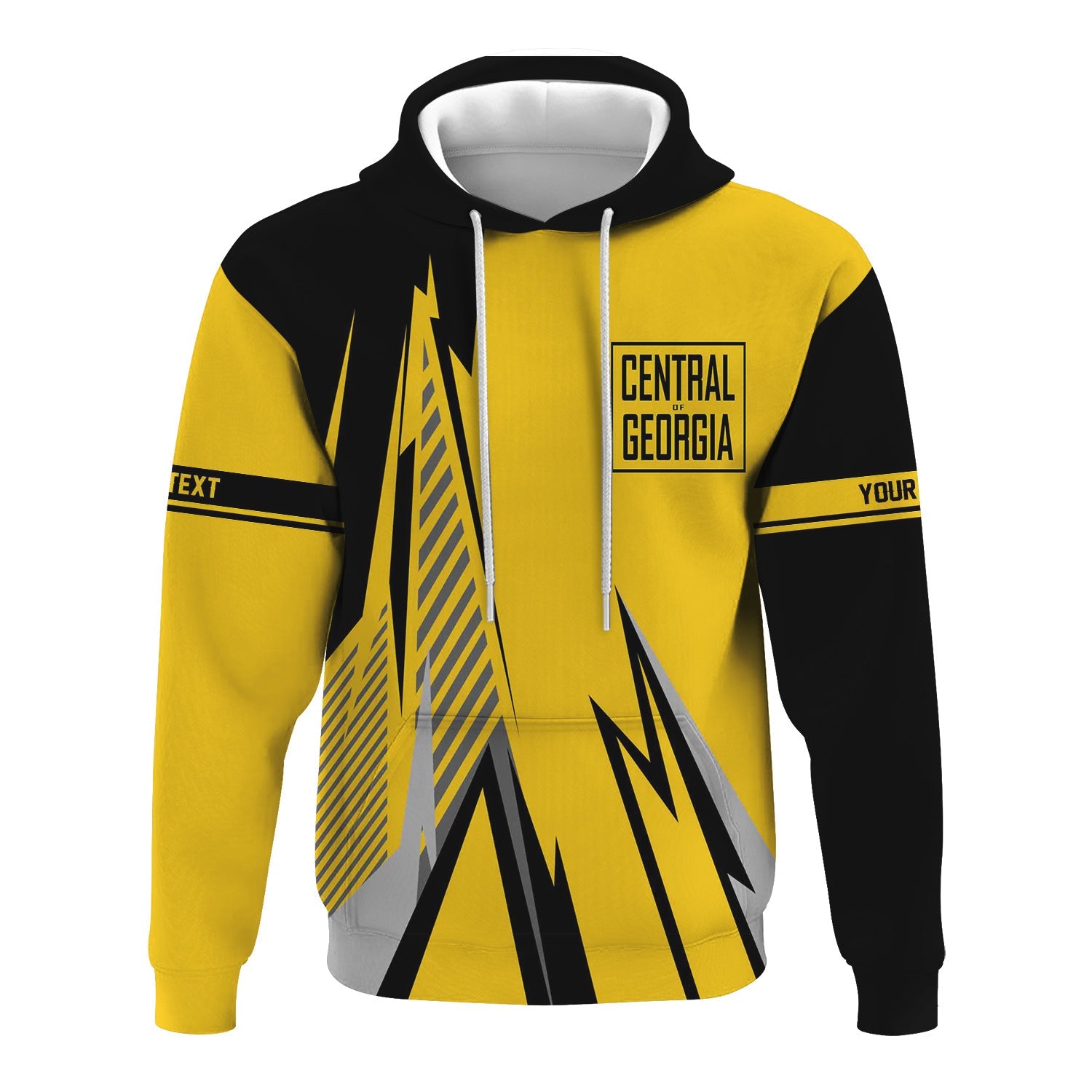 Railspirit Personalized Central of Georgia Railway Hoodie Lightning-Inspired Railway Style Zip Up Hoodie For Train Lovers