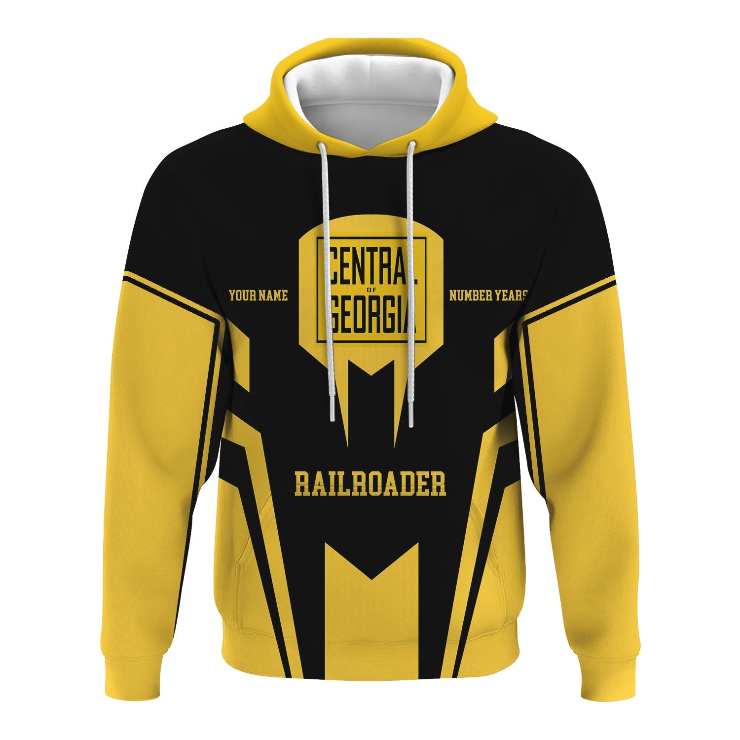 Railspirit Personalized Central of Georgia Railway Hoodie Custom Year Railroader Zip Up Hoodie Gift Idea For Train Lover