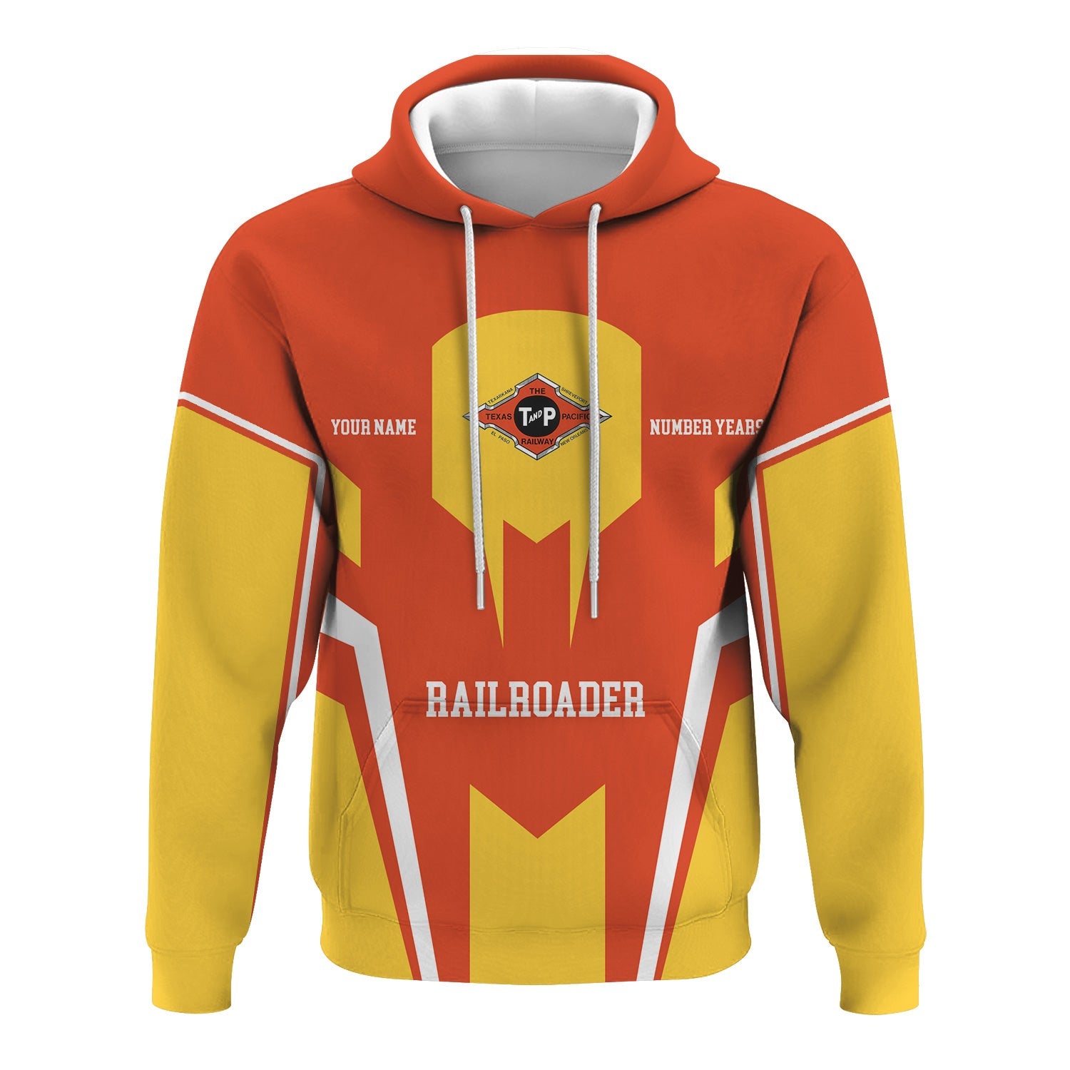 Railspirit Personalized Texas and Pacific Railway Hoodie Custom Year Railroader Zip Up Hoodie Gift Idea For Train Lover