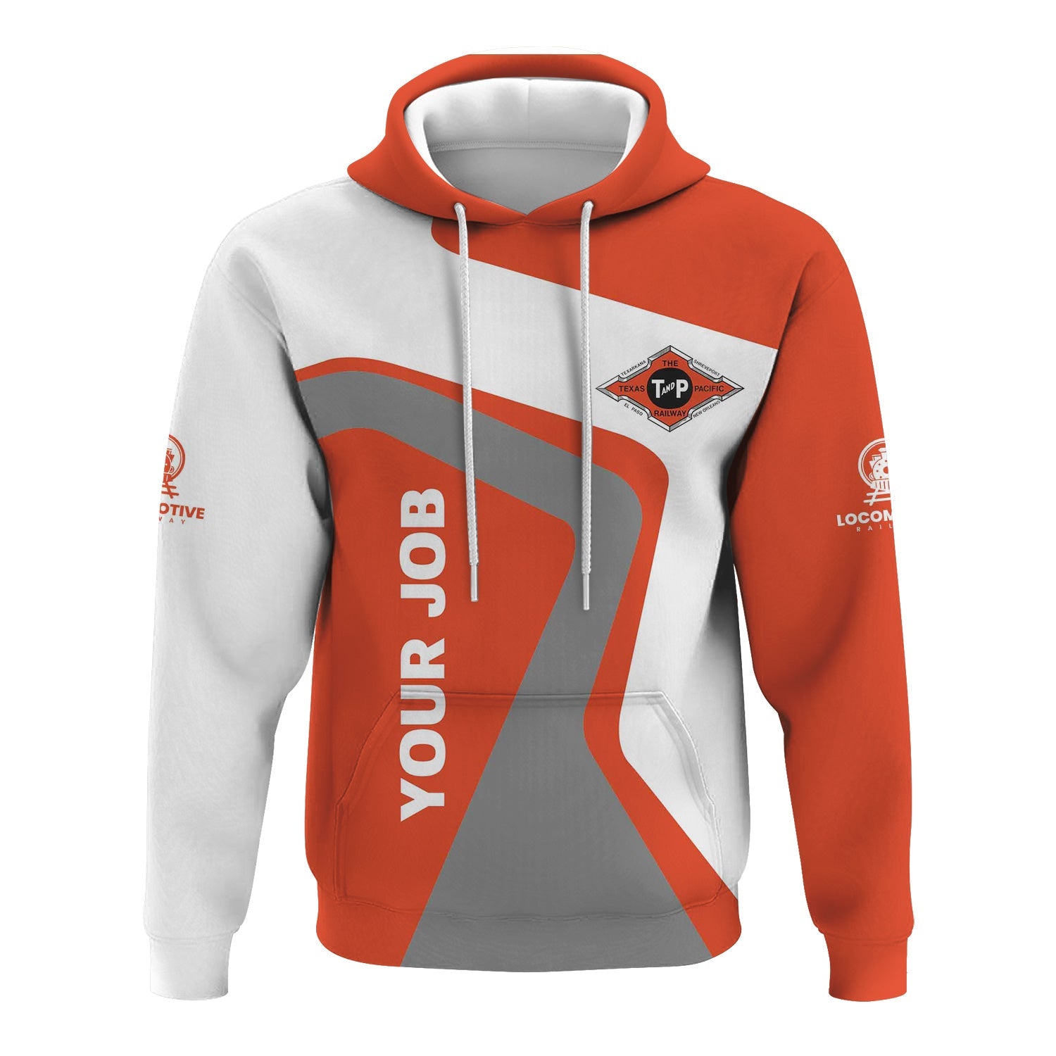 Railspirit Personalized Texas and Pacific Railway Hoodie Unique Design with Custom Job Position Train Zip Up Hoodie